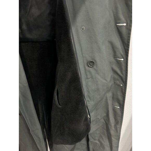 London Fog Mens Black Double Breasted Trench Coat Removable Lining Size 42 Short - Picture 5 of 9